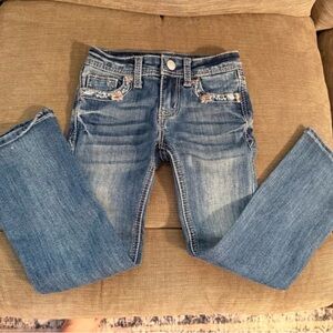 Grace Girls' Light Blue Embellished Pocket Jeans